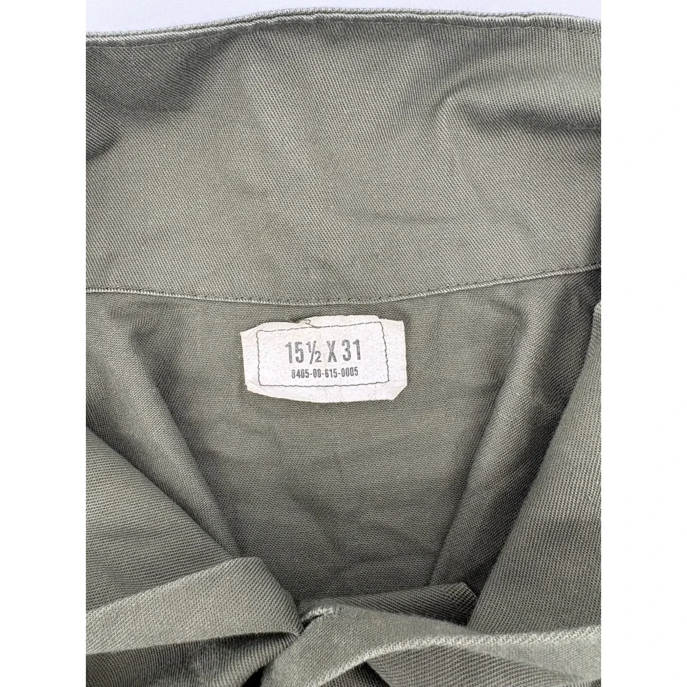 US Air‎ Force OG-507 Utility Shirt Vintage 70s Military Olive Green Vietnam Poly